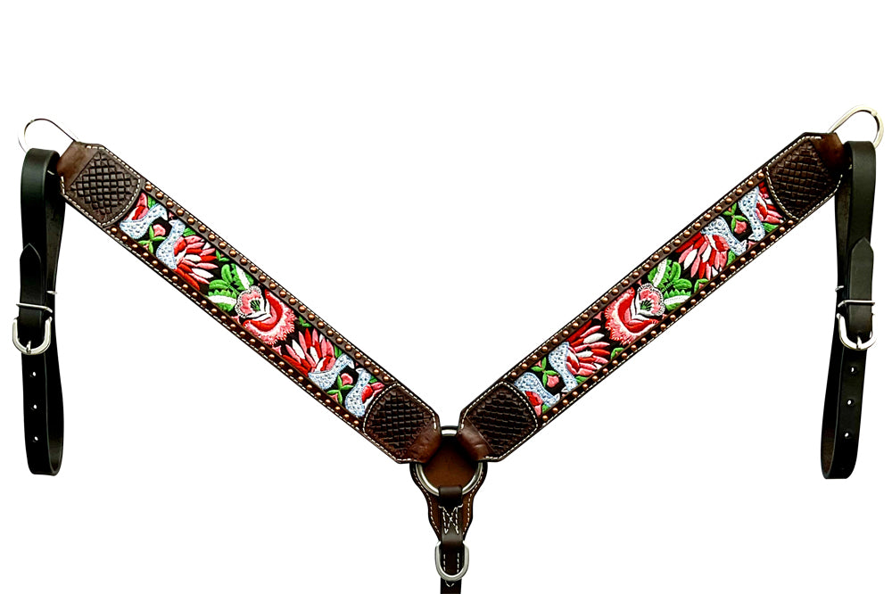 BER339-Western Leather Breast Collar