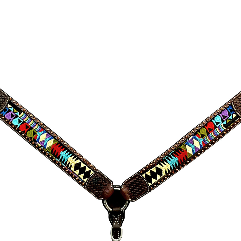 BER340-Western Leather Breast Collar