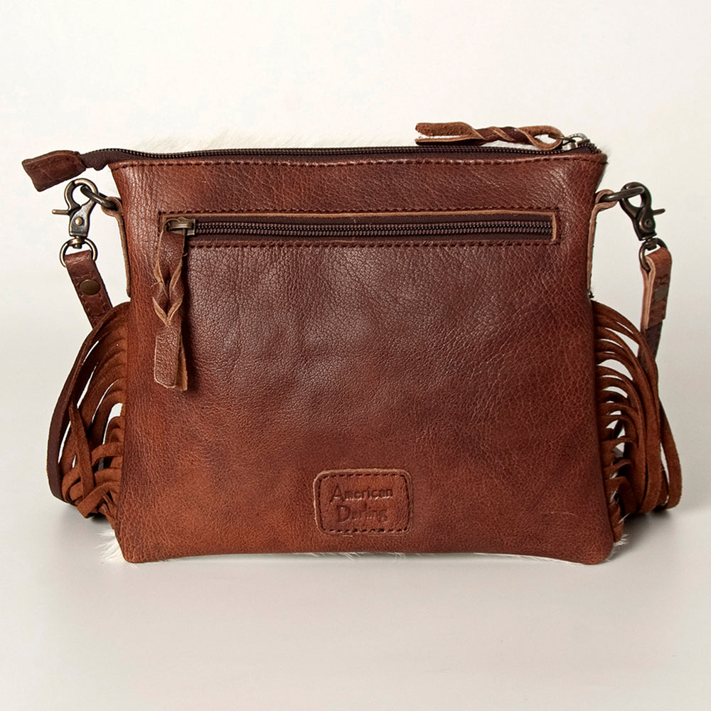 ADBG109 American Darling Western Leather Crossbody Bag Hair-On Cowhide with Fringe