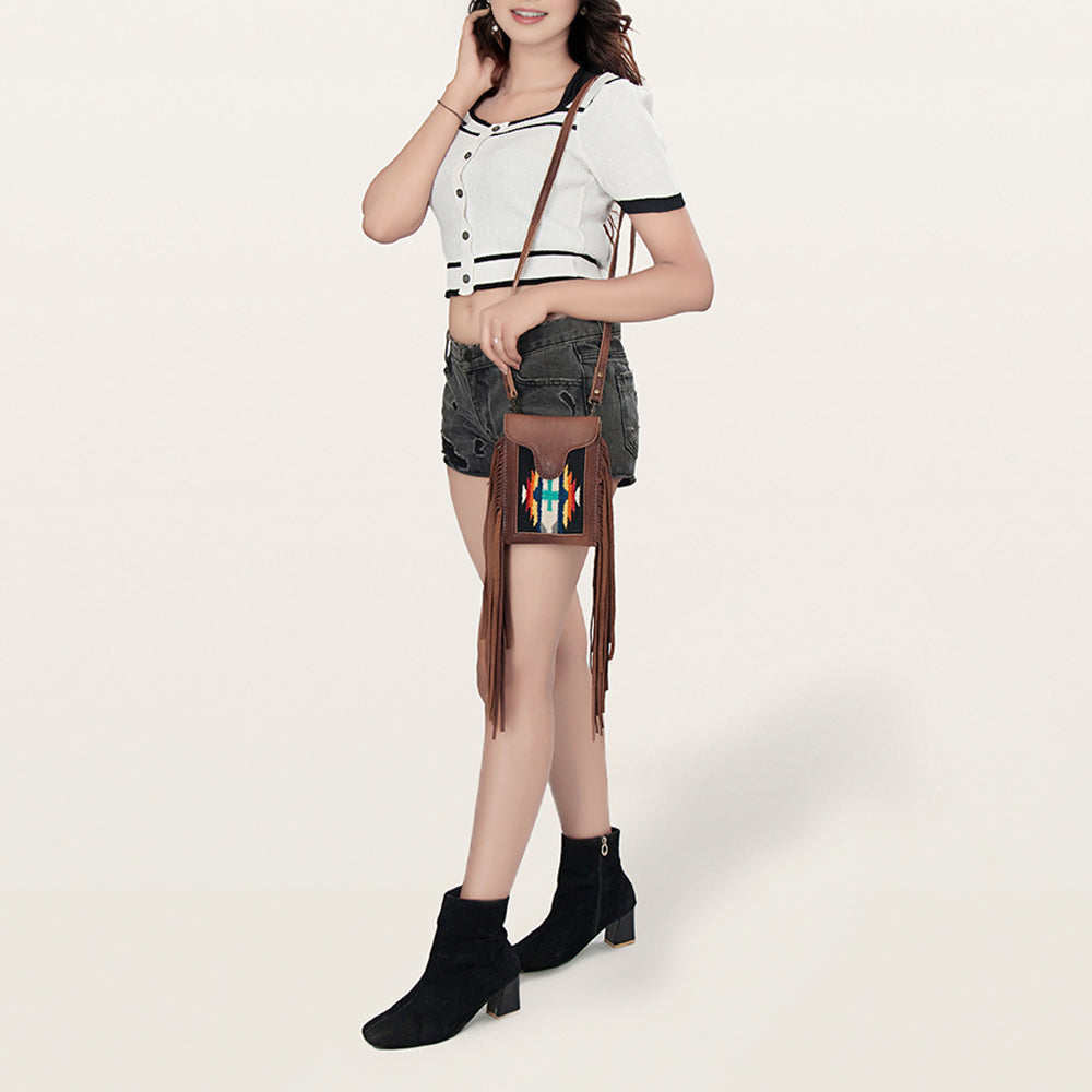 ADBG943 Cellphone Holder Genuine Western Leather Bag Sage