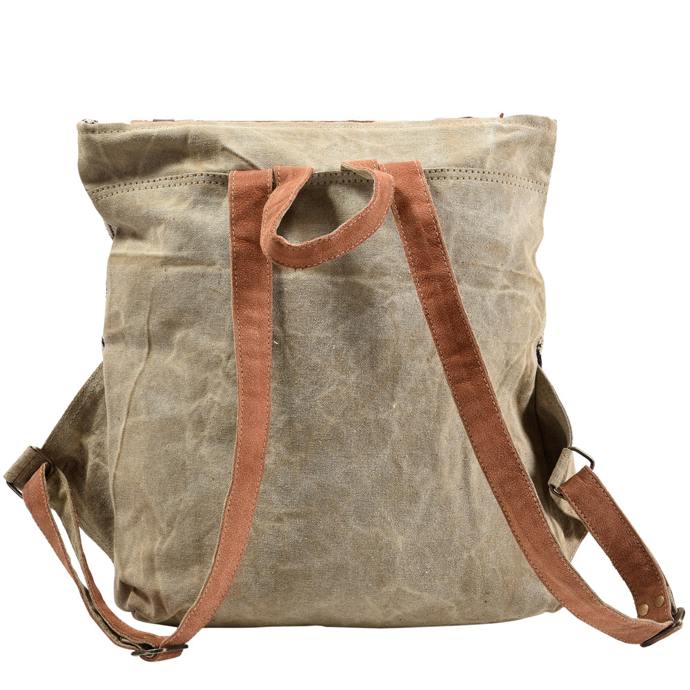 LC-KB381  Backpack Upcycled Canvas Ladies Bag