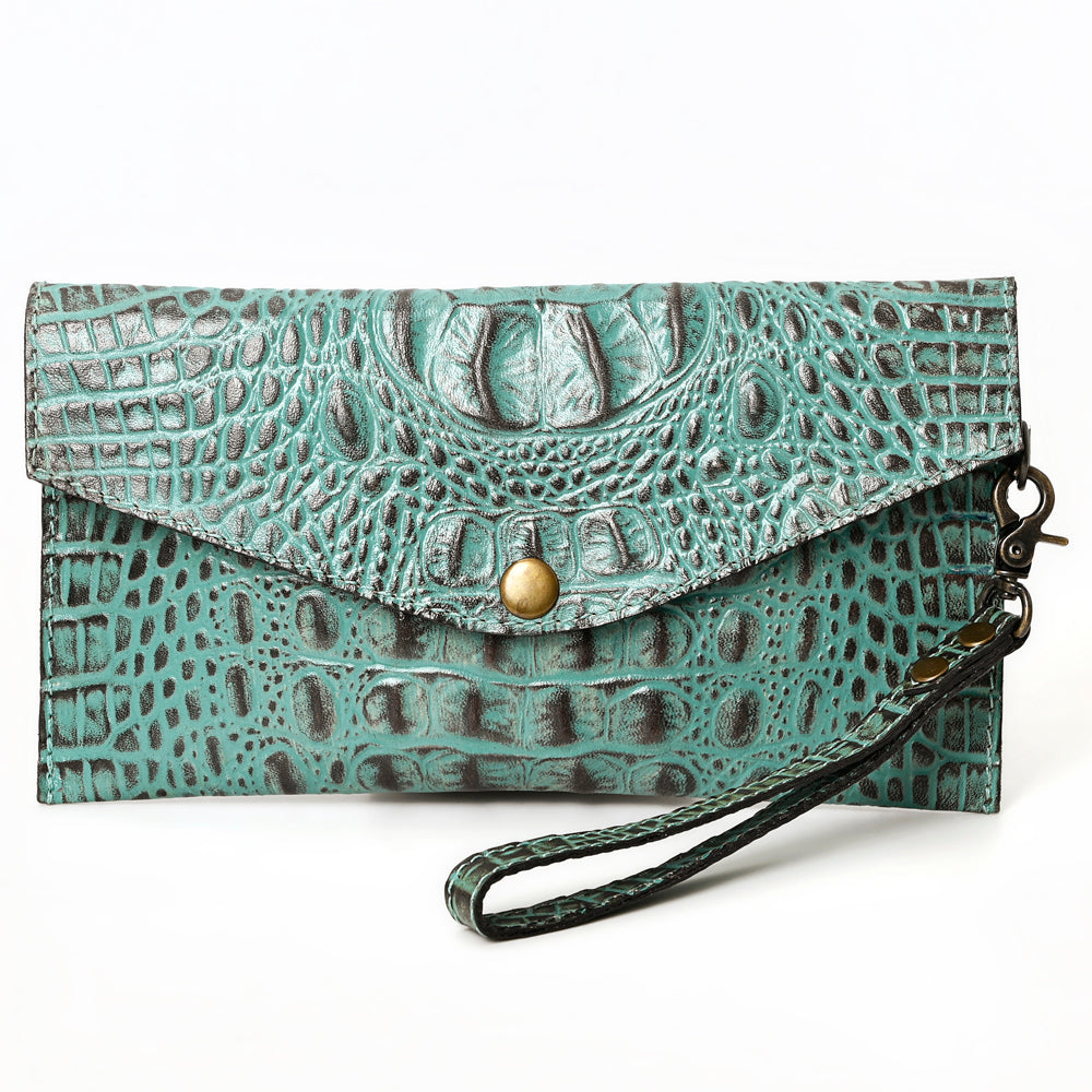 ADBG968 American Darling Crocodile Embossed Western Leather Wallet