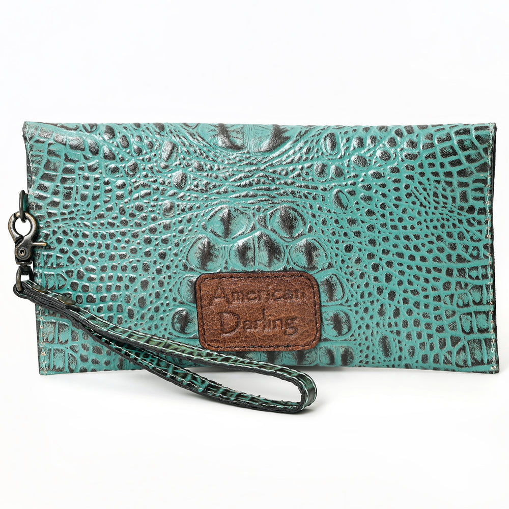 ADBG968 American Darling Crocodile Embossed Western Leather Wallet