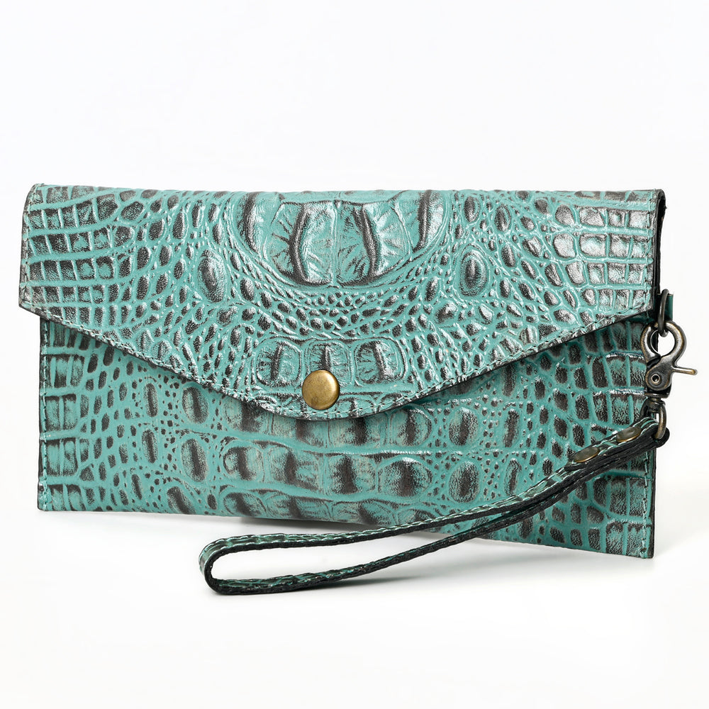 ADBG968 American Darling Crocodile Embossed Western Leather Wallet