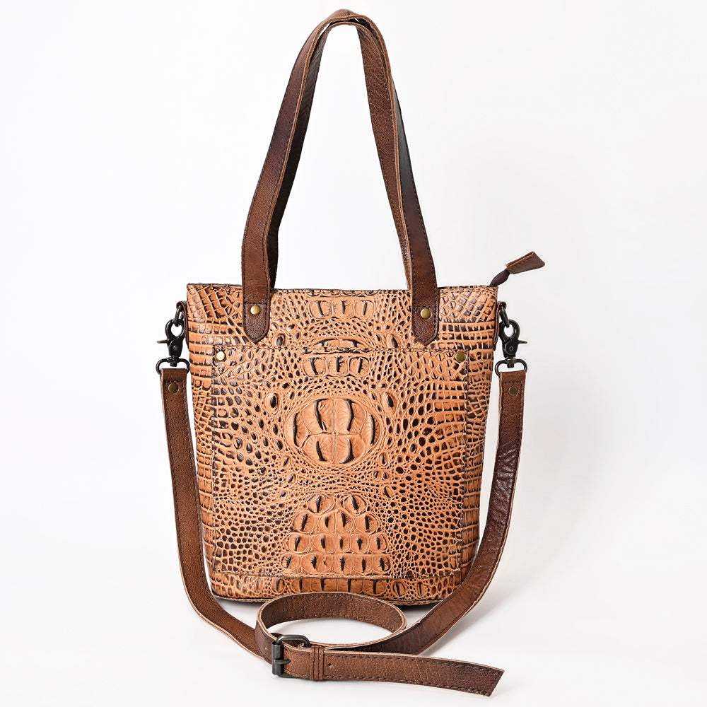 ADBG969 American Darling Exotic Embossed Leather Crossbody Vertical Tote Bag