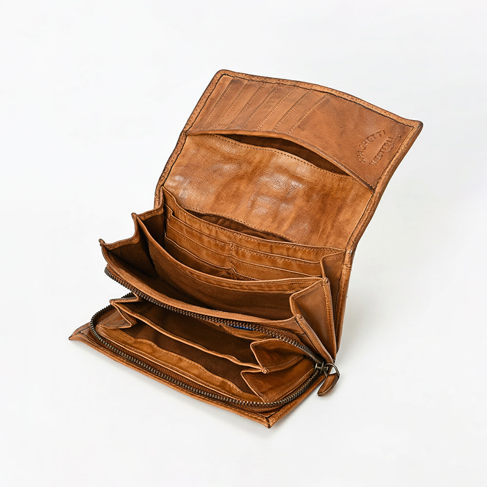 SWC446 Cavello - Premium Leather Multi-Zip Wallet