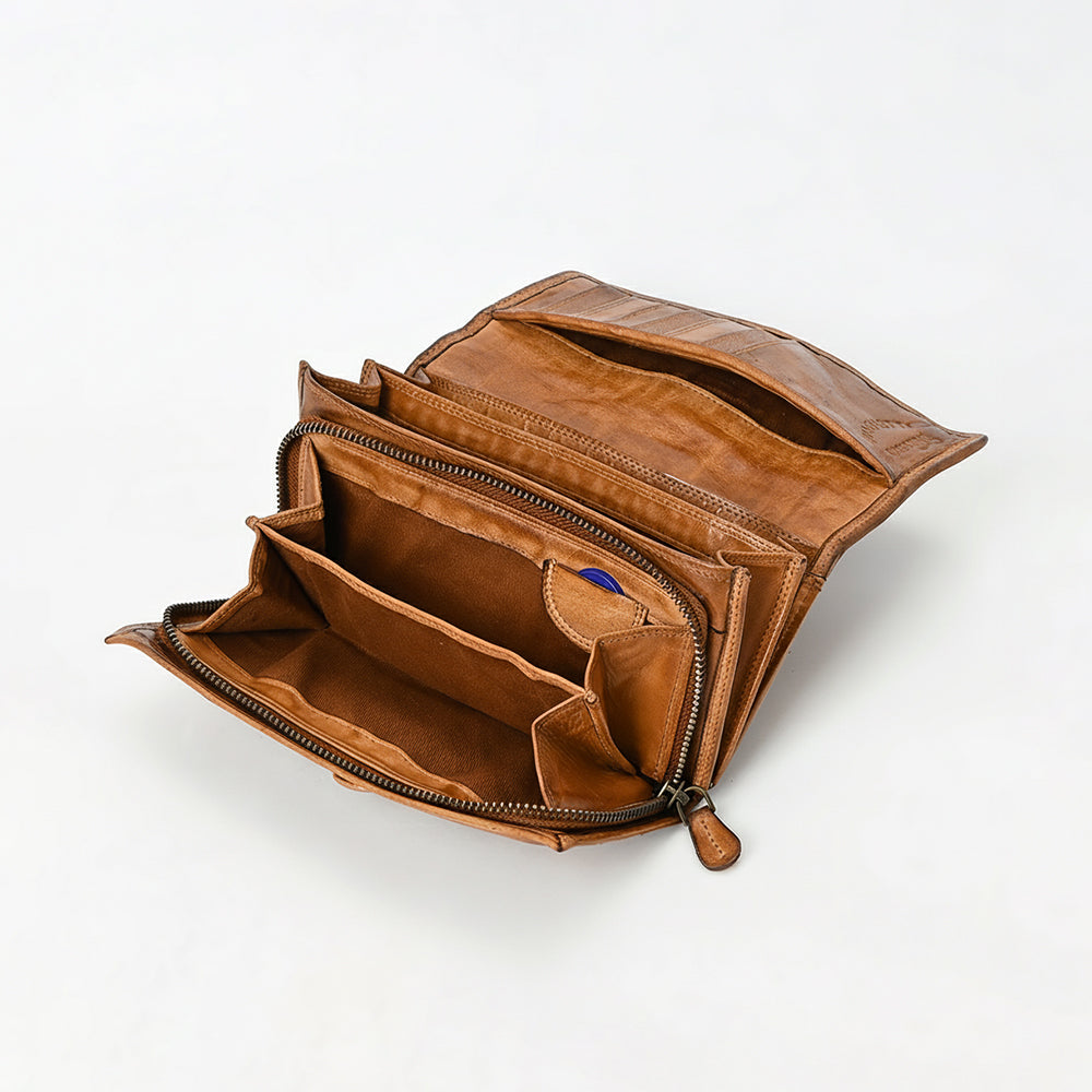 SWC446 Cavello - Premium Leather Multi-Zip Wallet