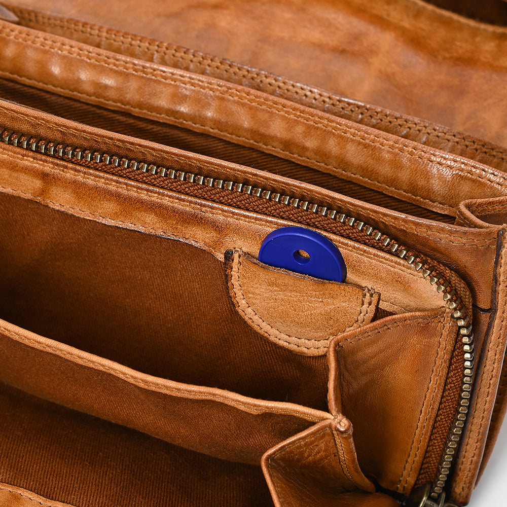 SWC446 Cavello - Premium Leather Multi-Zip Wallet