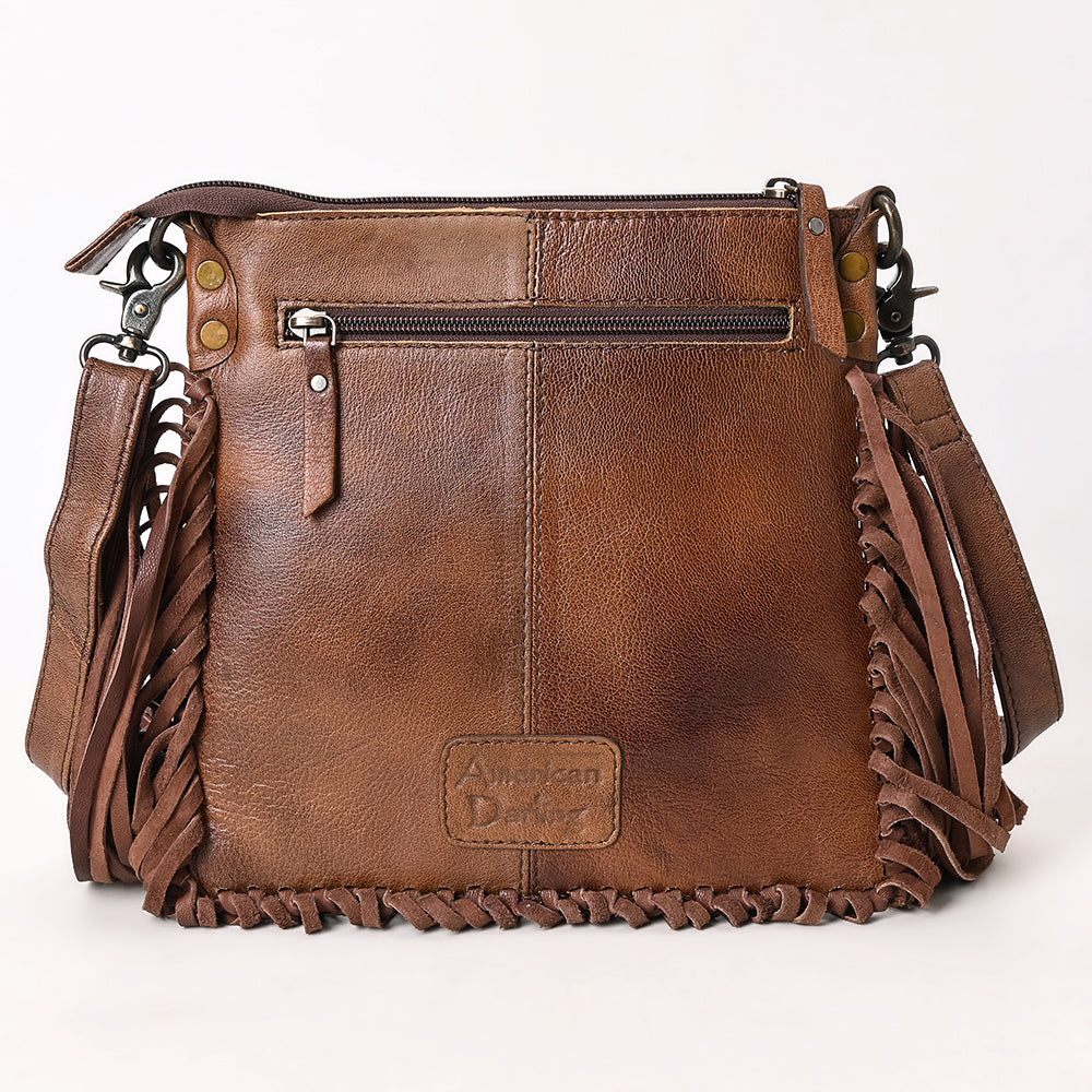 ADBG981 Hair-On Cowhide Leather Crossbody Fringe Bag Western Handcrafted by American Darling
