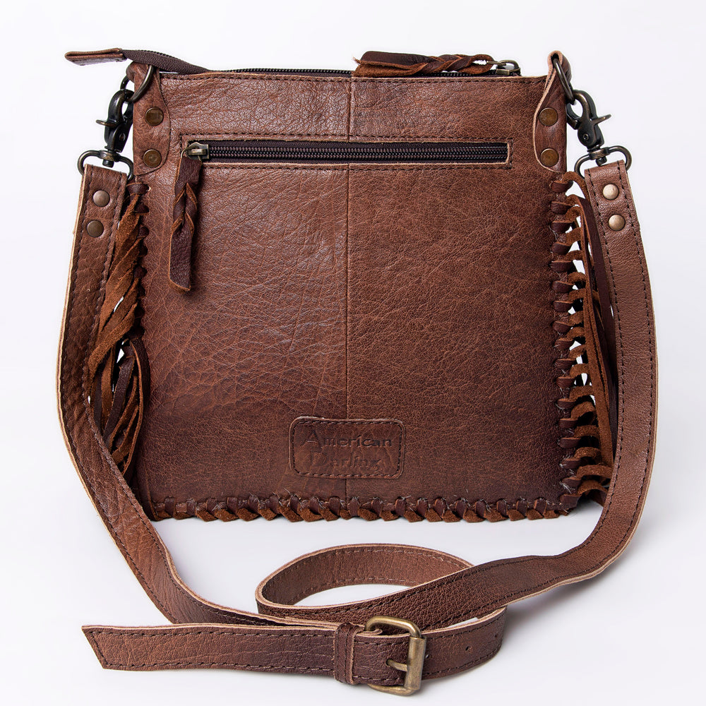 ADBG981 Hair-On Cowhide Leather Crossbody Fringe Bag Western Handcrafted by American Darling