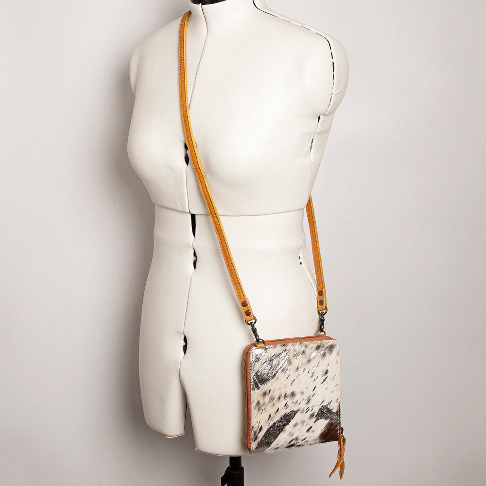 LC-ADBG820 Mini Hair-On Cowhide Crossbody Bag Genuine Leather Western Purse by American Darling