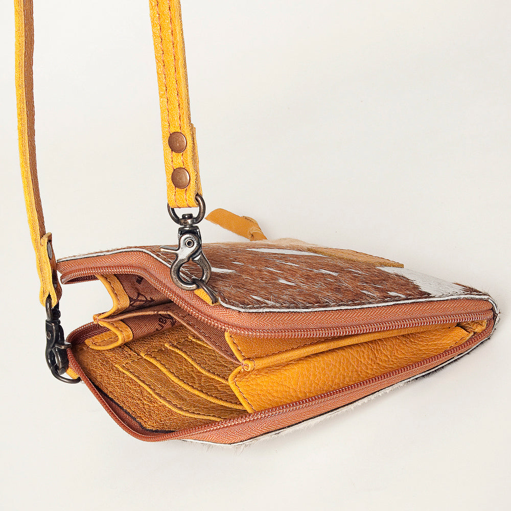 LC-ADBG820 Mini Hair-On Cowhide Crossbody Bag Genuine Leather Western Purse by American Darling