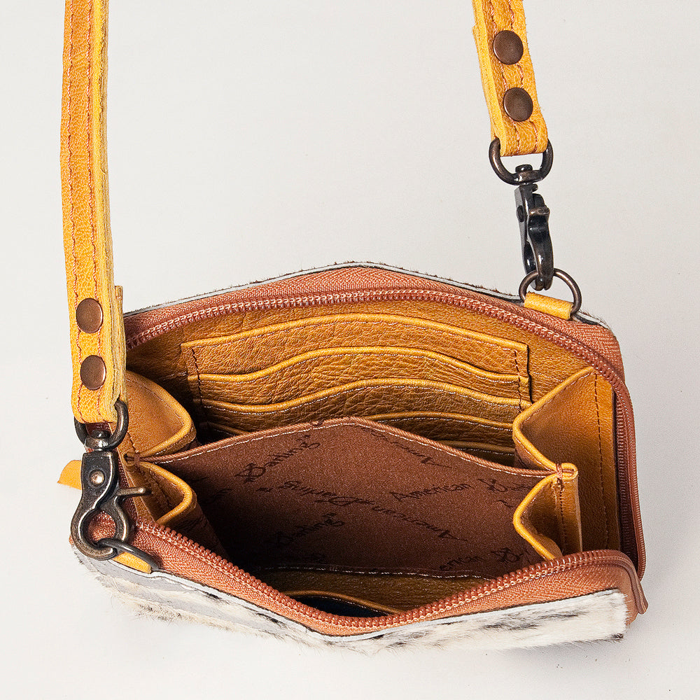 LC-ADBG820 Mini Hair-On Cowhide Crossbody Bag Genuine Leather Western Purse by American Darling