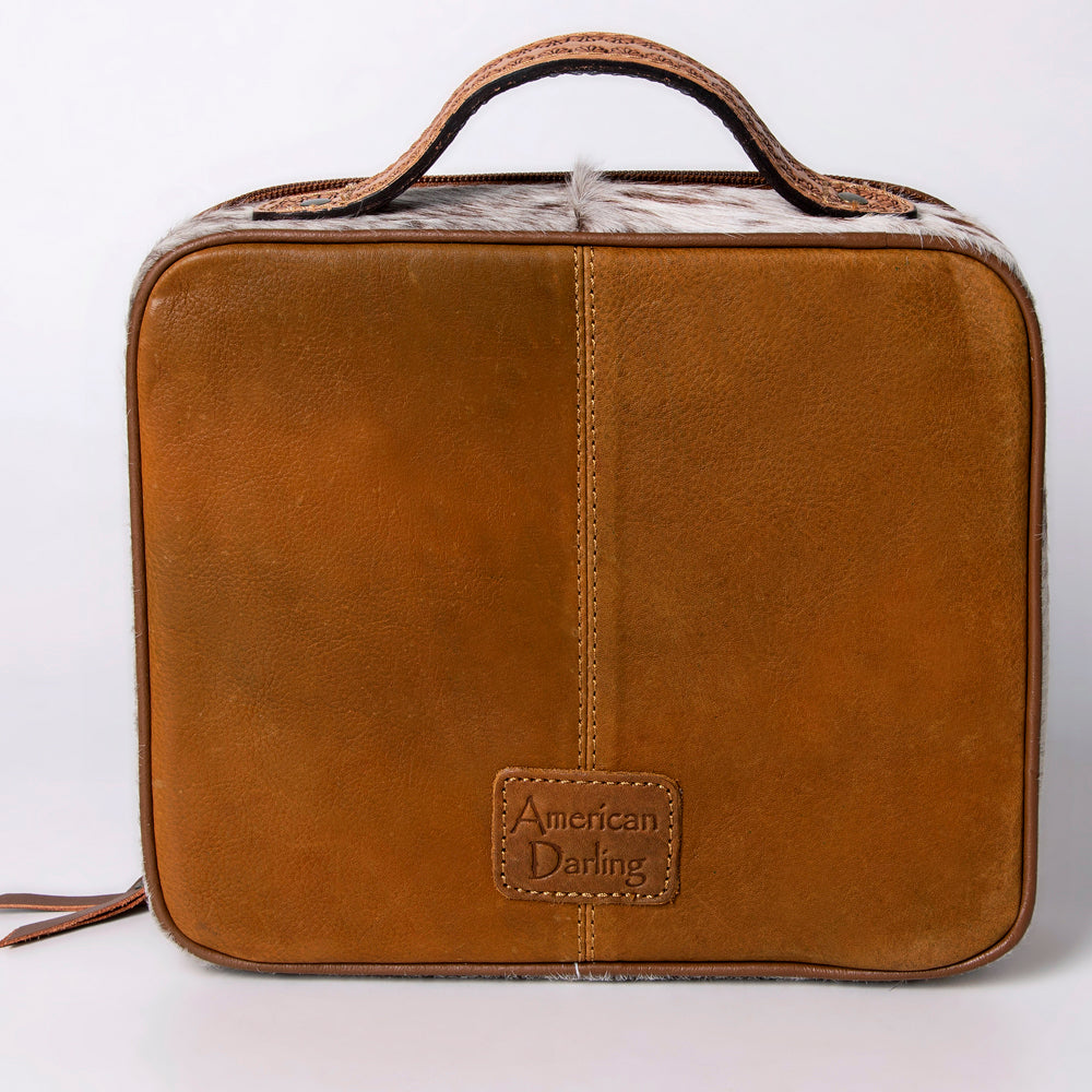 LC-ADBGA300 American Darling Jewelry Case Hair-On Cowhide with Tooled Floral Panel & Inlay