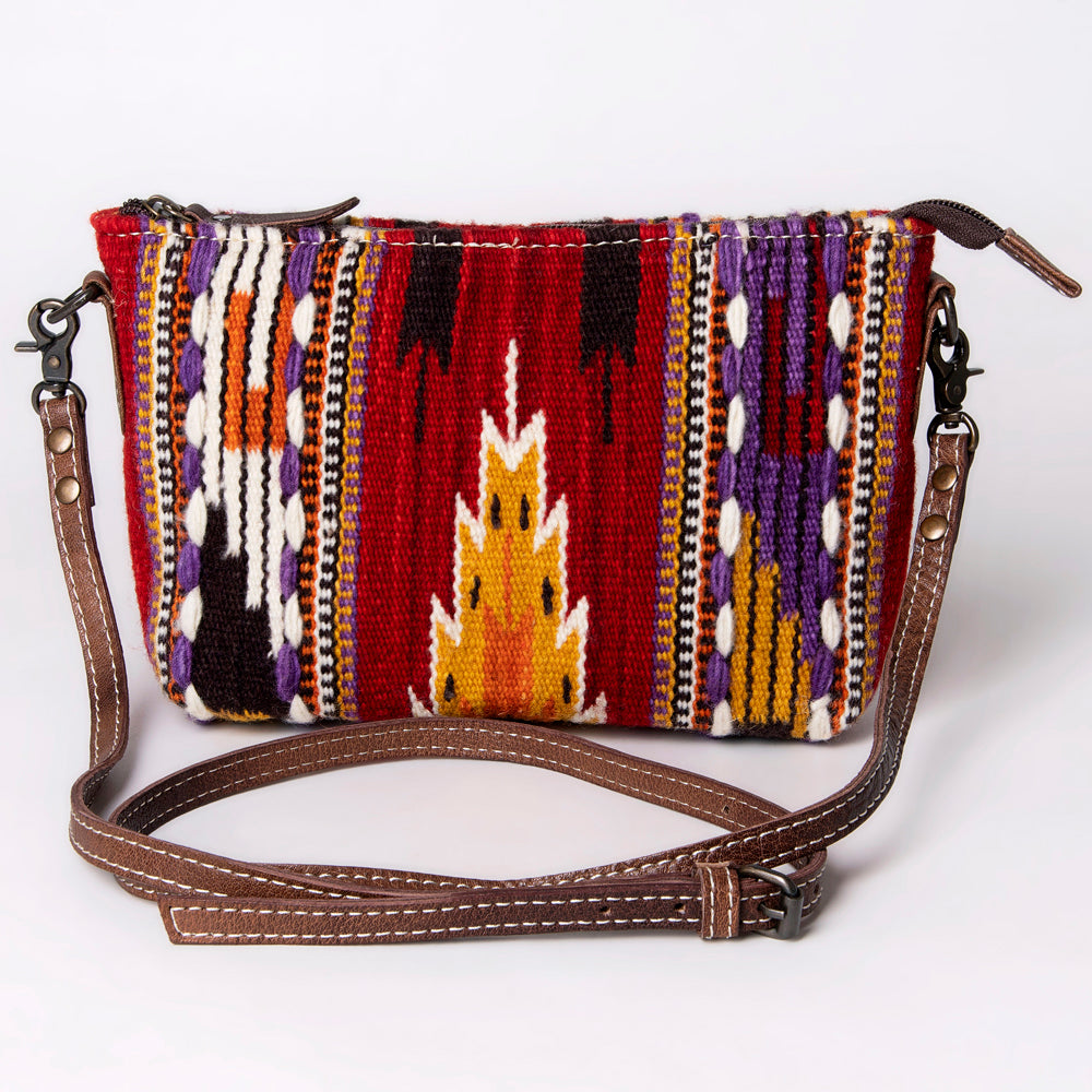 ADBG1001 American Darling Handwoven Saddle Blanket Western Crossbody Bag Genuine Leather
