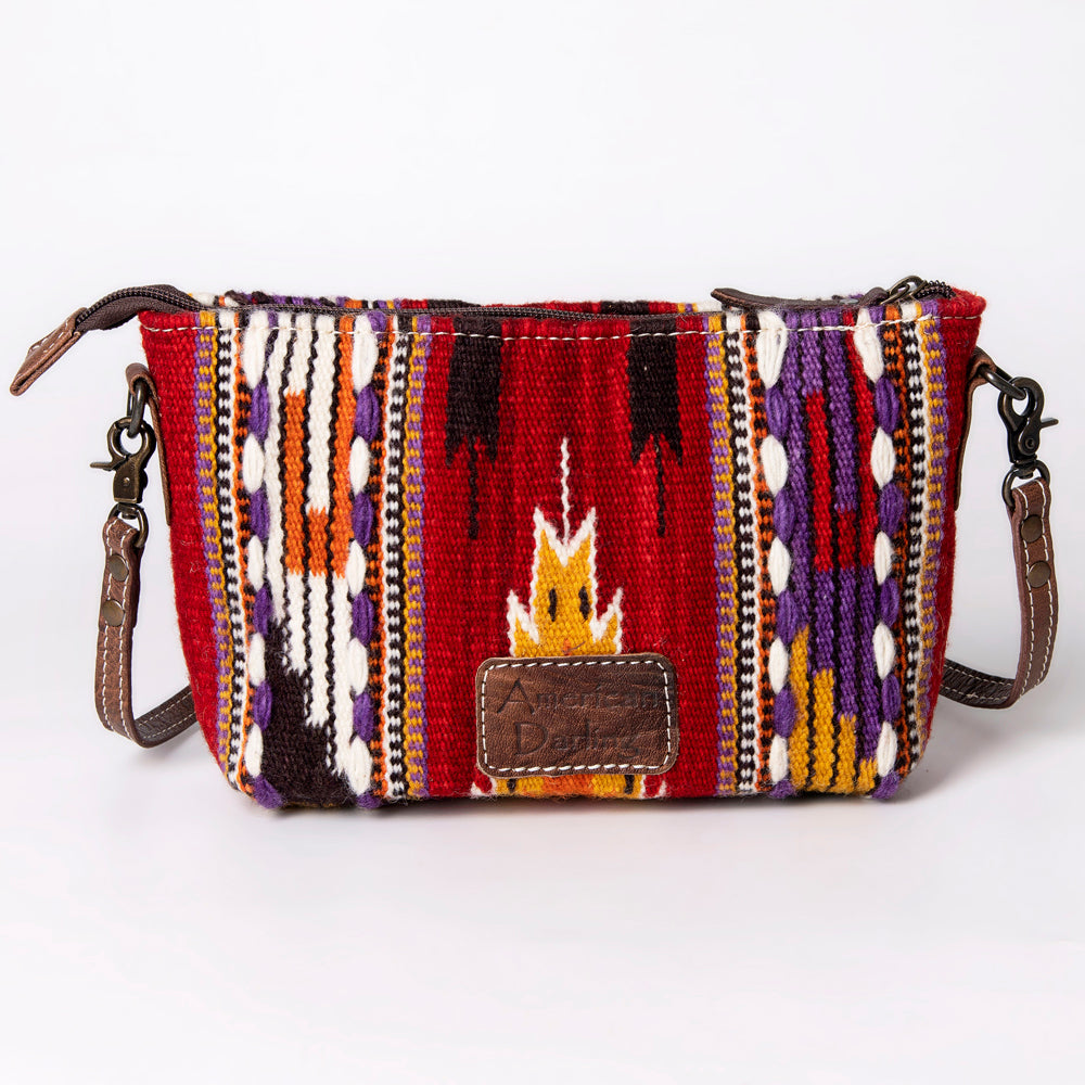 ADBG1001 American Darling Handwoven Saddle Blanket Western Crossbody Bag Genuine Leather