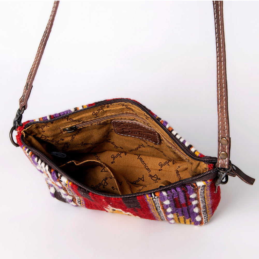 ADBG1001 American Darling Handwoven Saddle Blanket Western Crossbody Bag Genuine Leather