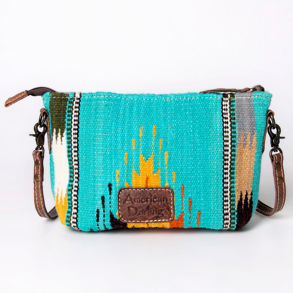 ADBG1001 American Darling Handwoven Saddle Blanket Western Crossbody Bag Genuine Leather