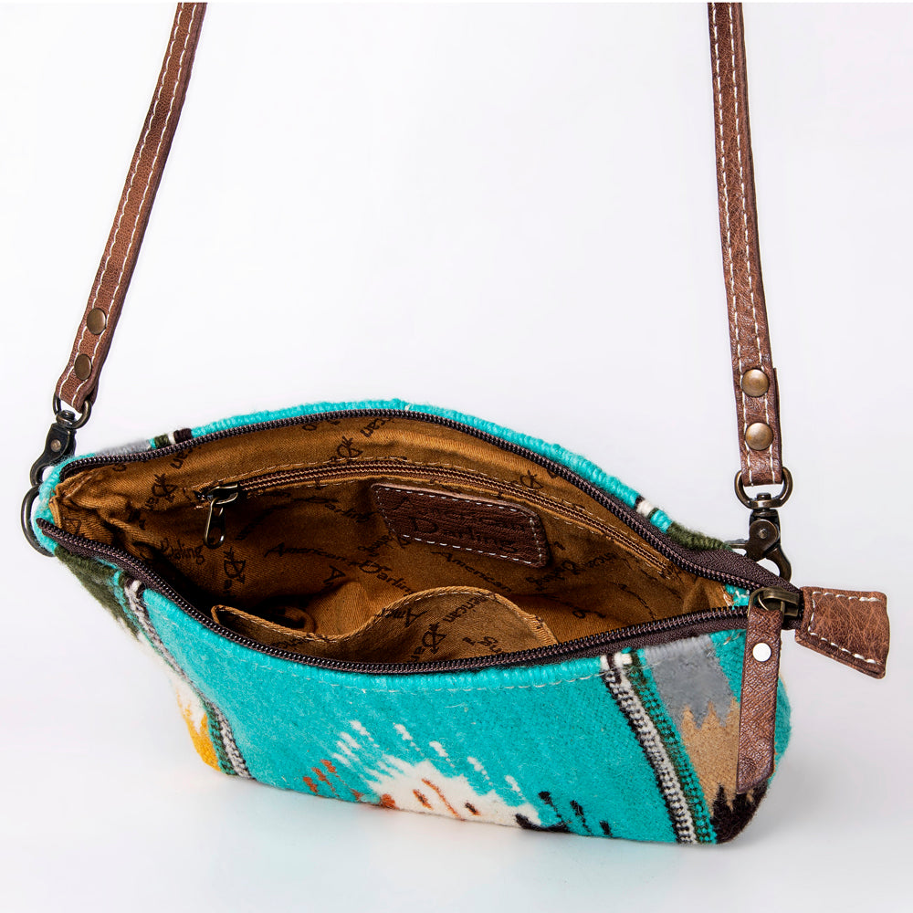 ADBG1001 American Darling Handwoven Saddle Blanket Western Crossbody Bag Genuine Leather