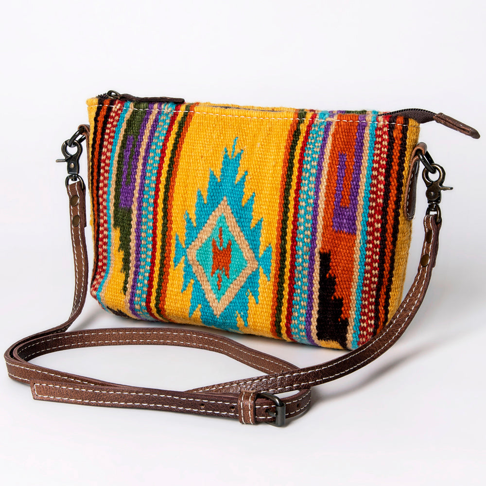 ADBG1001 American Darling Handwoven Saddle Blanket Western Crossbody Bag Genuine Leather
