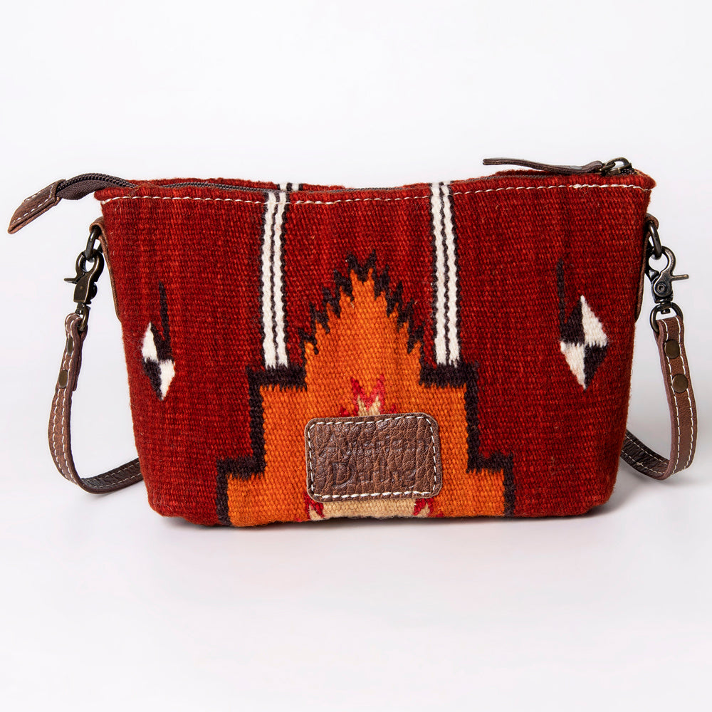 ADBG1001 American Darling Handwoven Saddle Blanket Western Crossbody Bag Genuine Leather