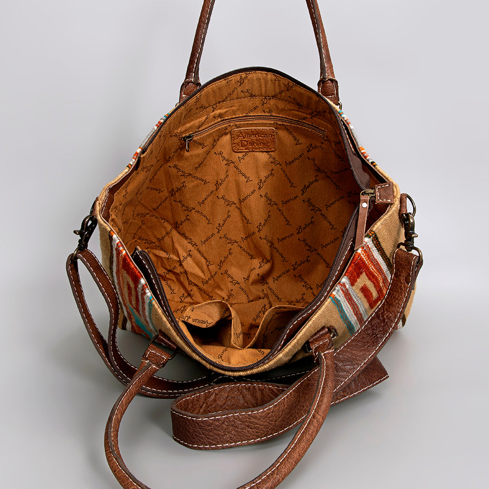 ADBG1002 American Darling Handwoven Saddle Blanket Western Tote Bag Leather Strap