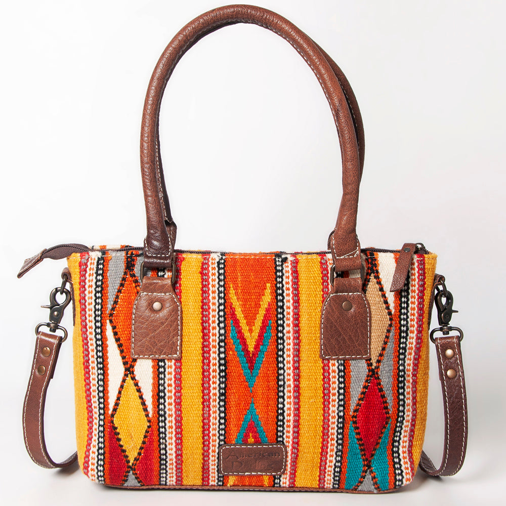 ADBG1004 American Darling Western Saddle Blanket Tote Bag Genuine Leather Trim