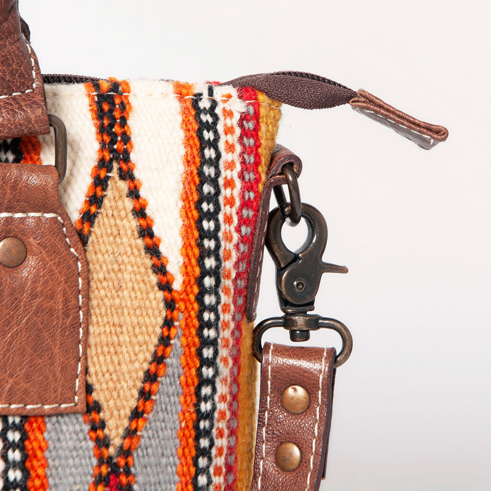 ADBG1004 American Darling Western Saddle Blanket Tote Bag Genuine Leather Trim