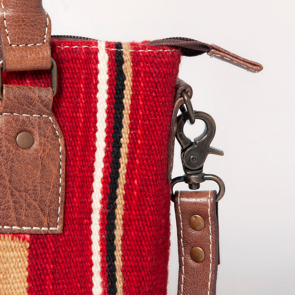 ADBG1004 American Darling Western Saddle Blanket Tote Bag Genuine Leather Trim