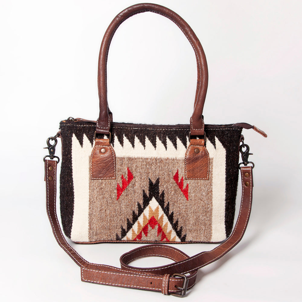 ADBG1004 American Darling Western Saddle Blanket Tote Bag Genuine Leather Trim