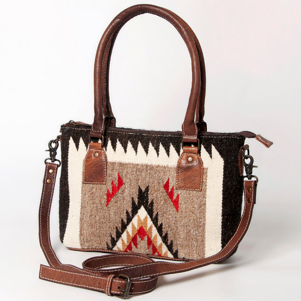 ADBG1004 American Darling Western Saddle Blanket Tote Bag Genuine Leather Trim