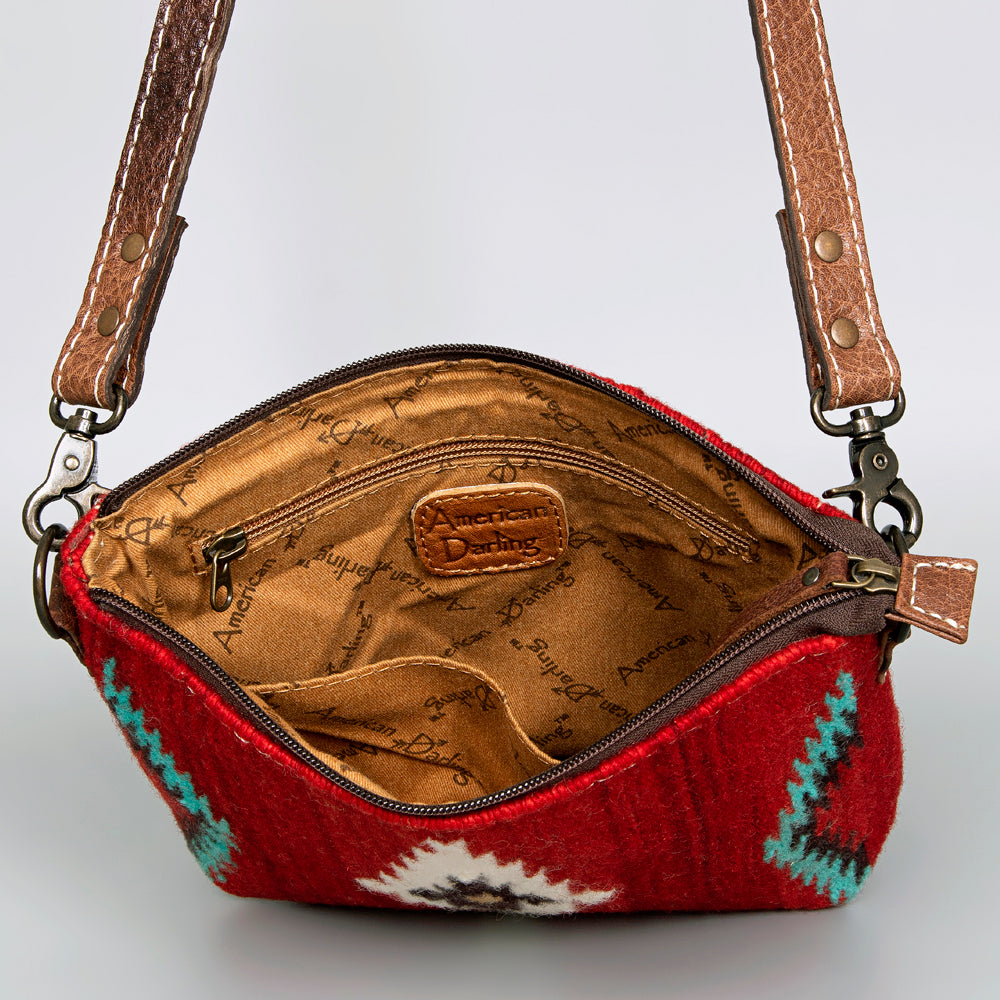 ADBG1006 American Darling Handwoven Saddle Blanket Large Crossbody Bag Genuine Leather