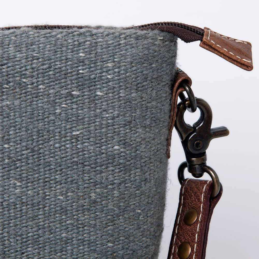 ADBG1008 American Darling Handwoven Saddle Blanket Crossbody Bag Genuine Leather Trim