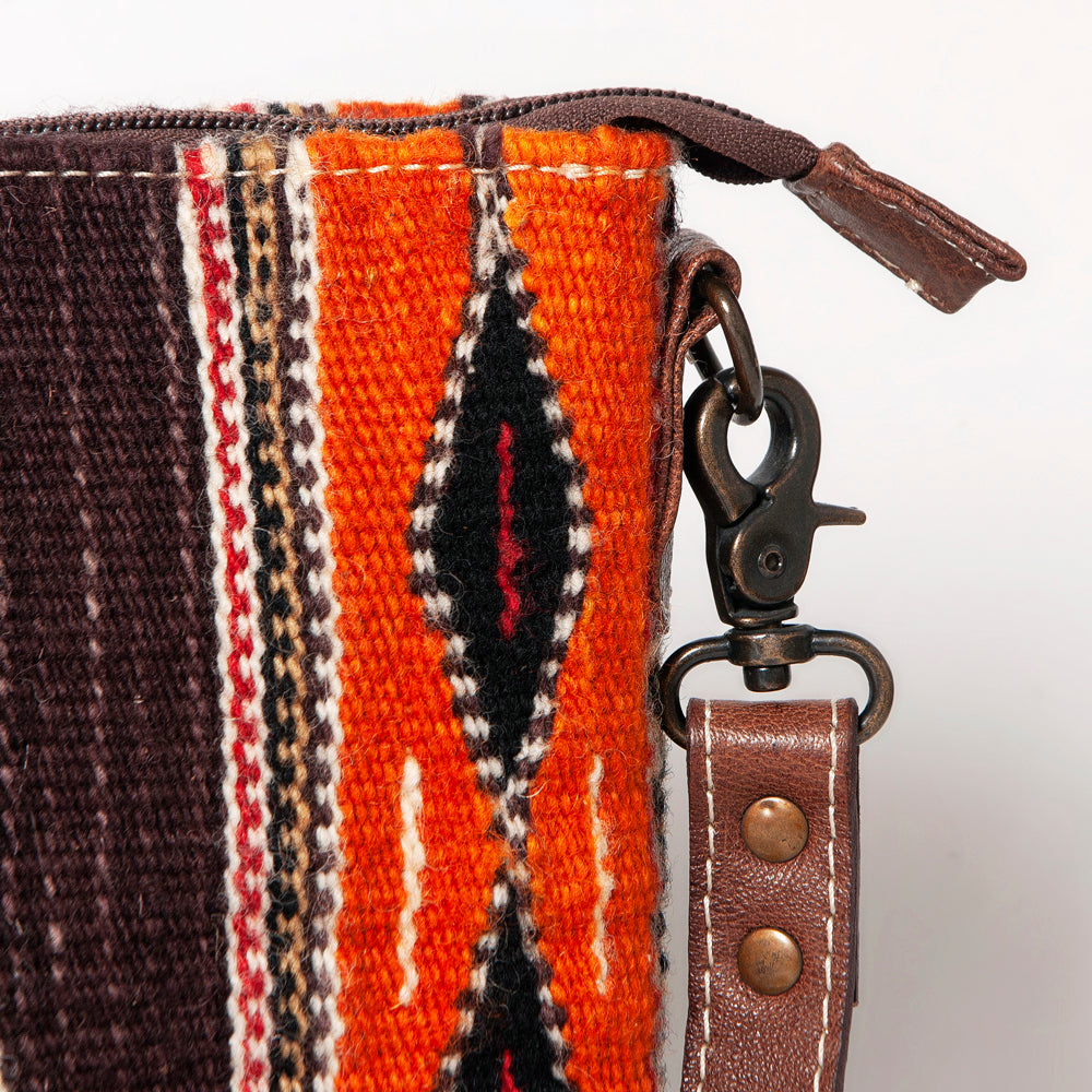 ADBG1009 American Darling Handwoven Saddle Blanket Crossbody Bag Genuine Leather