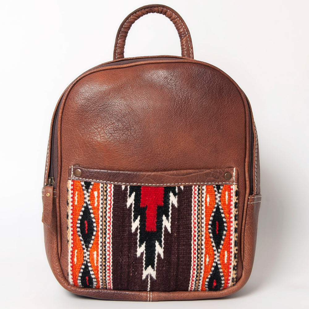 ADBG1010 American Darling Handwoven Saddle Blanket Leather Backpack - Western Genuine Leather