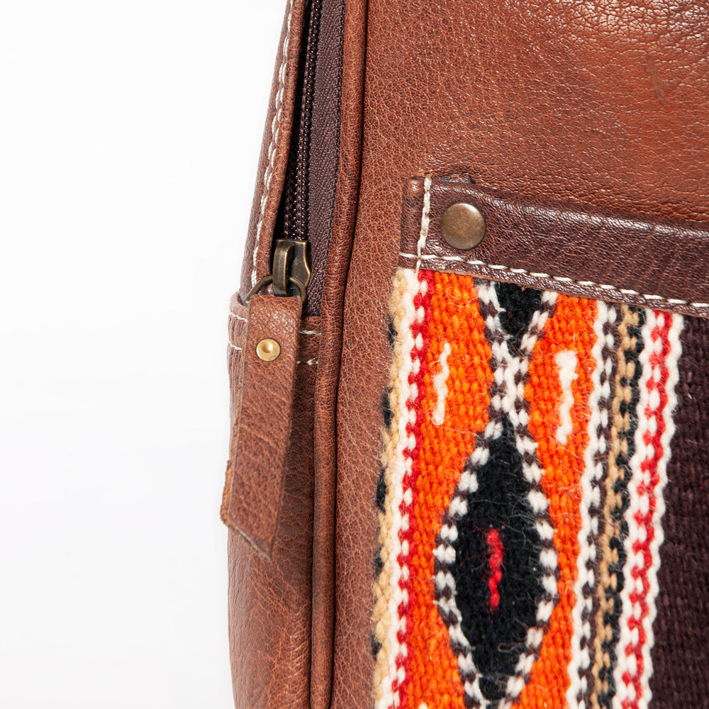 ADBG1010 American Darling Handwoven Saddle Blanket Leather Backpack Western Genuine Leather