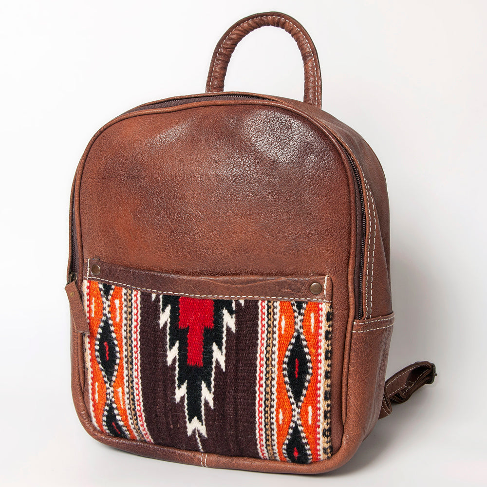 ADBG1010 American Darling Handwoven Saddle Blanket Leather Backpack - Western Genuine Leather