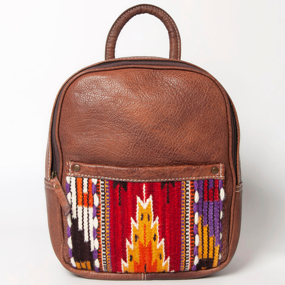 ADBG1010 American Darling Handwoven Saddle Blanket Leather Backpack - Western Genuine Leather
