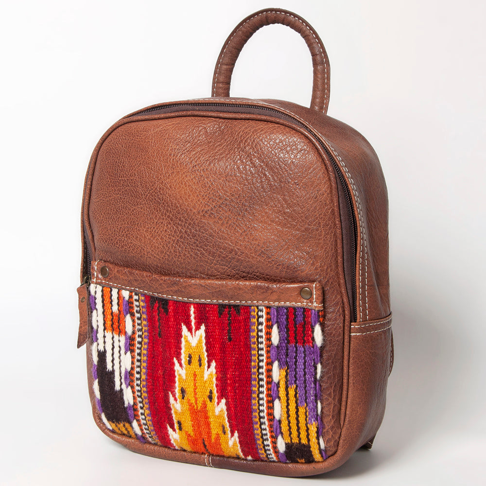 ADBG1010 American Darling Handwoven Saddle Blanket Leather Backpack - Western Genuine Leather