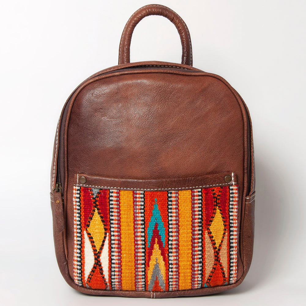 ADBG1010 American Darling Handwoven Saddle Blanket Leather Backpack - Western Genuine Leather