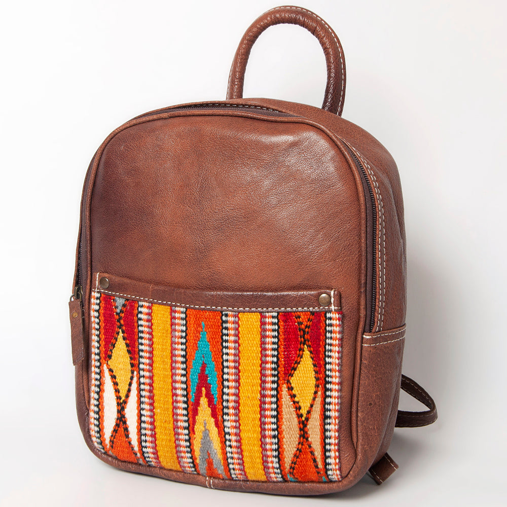 ADBG1010 American Darling Handwoven Saddle Blanket Leather Backpack - Western Genuine Leather