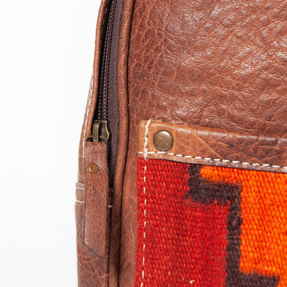 ADBG1010 American Darling Handwoven Saddle Blanket Leather Backpack Western Genuine Leather