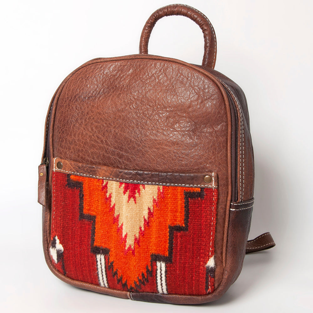 ADBG1010 American Darling Handwoven Saddle Blanket Leather Backpack - Western Genuine Leather