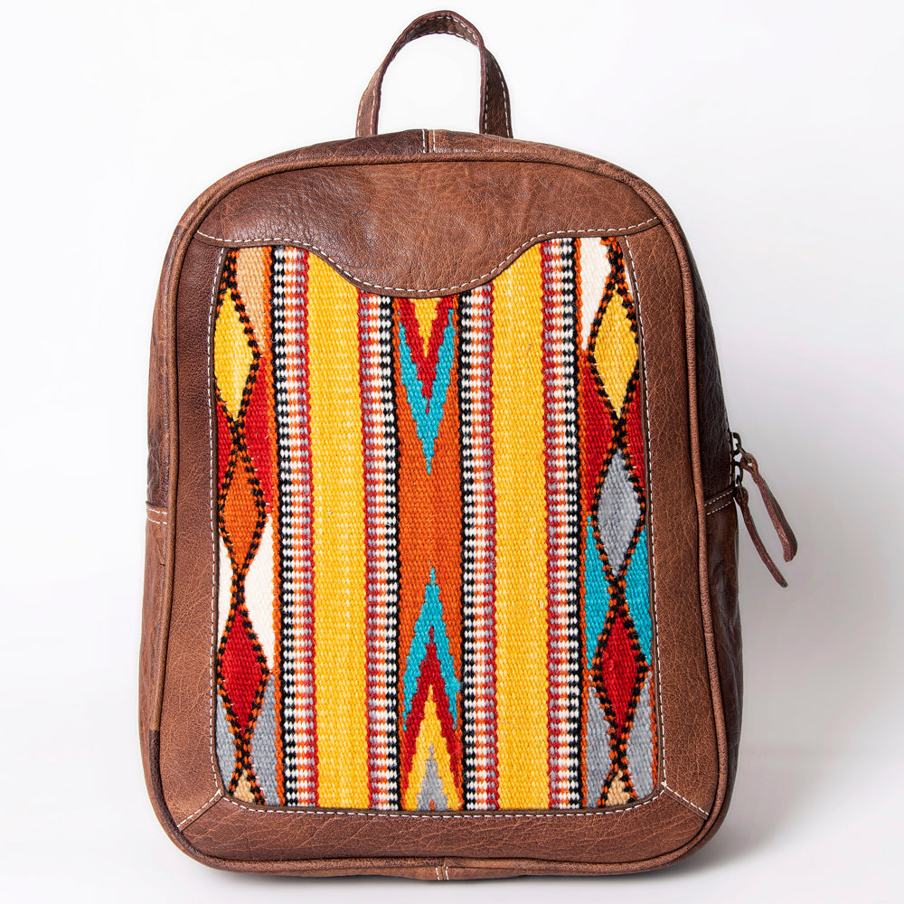 ADBG1011 American Darling Handwoven Saddle Blanket Leather Backpack