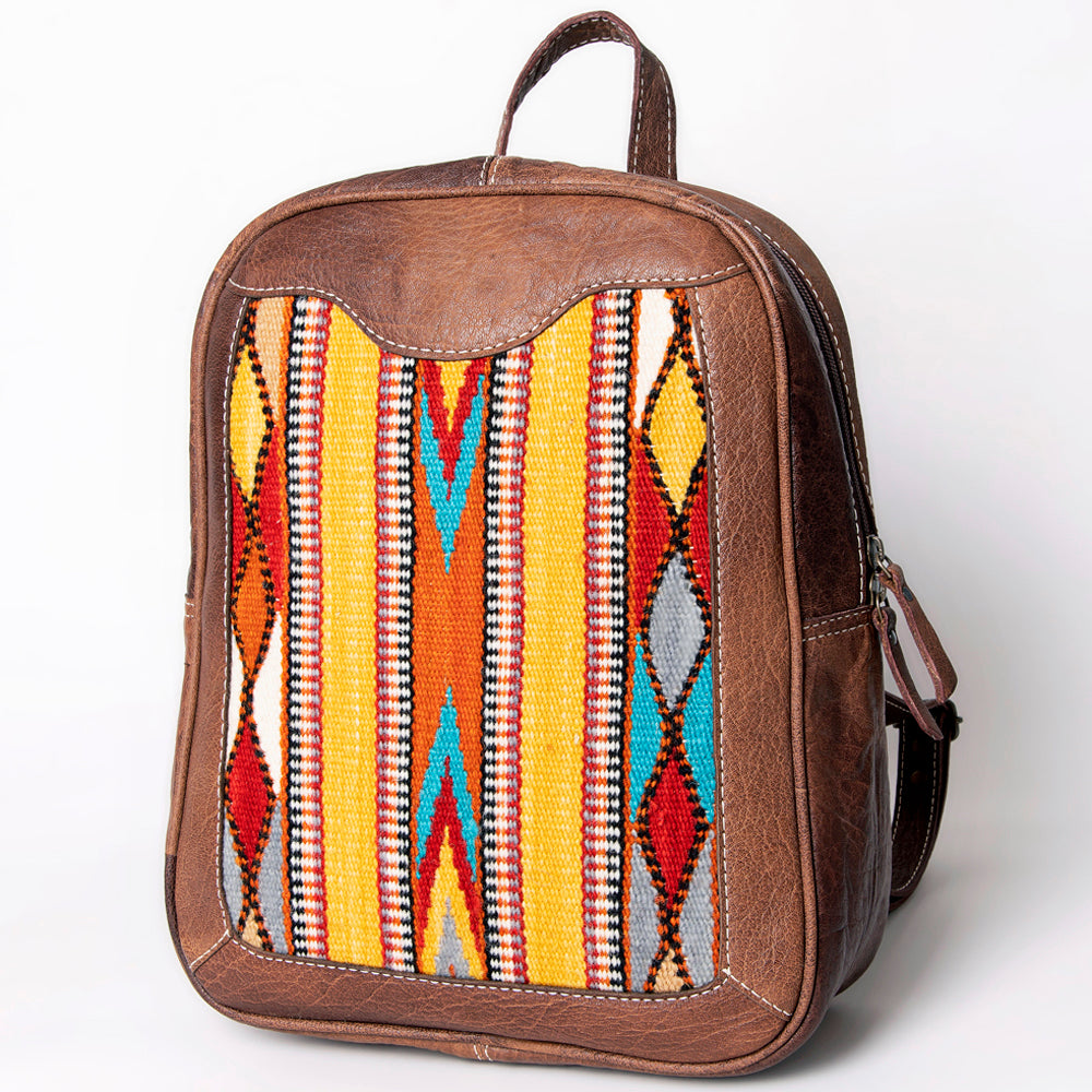 ADBG1011 American Darling Handwoven Saddle Blanket Leather Backpack