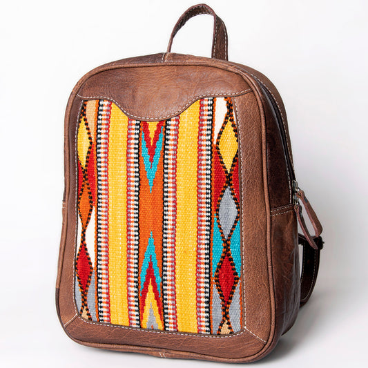 ADBG1011 American Darling Handwoven Saddle Blanket Leather Backpack