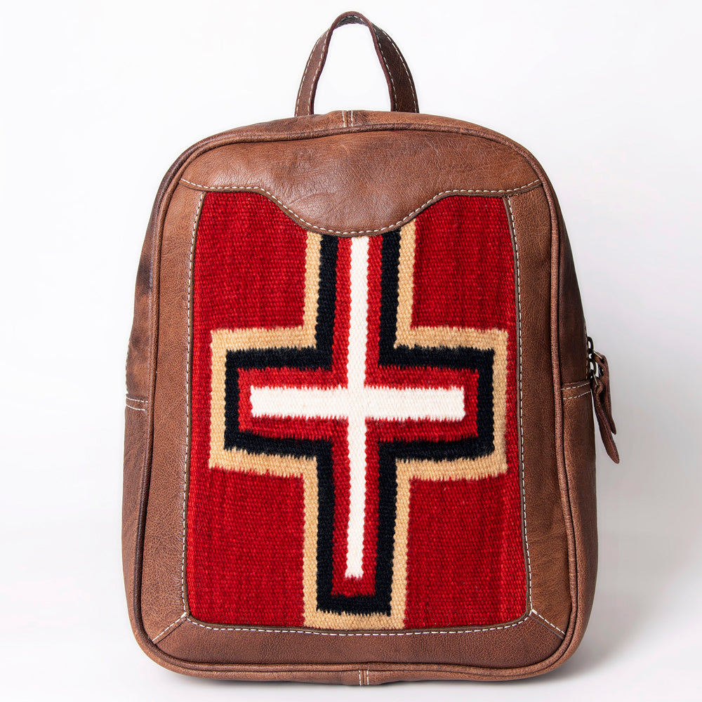 ADBG1011 American Darling Handwoven Saddle Blanket Leather Backpack