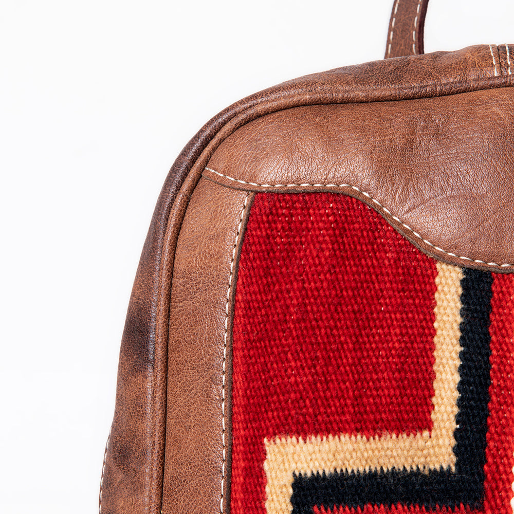 ADBG1011 American Darling Handwoven Saddle Blanket Leather Backpack