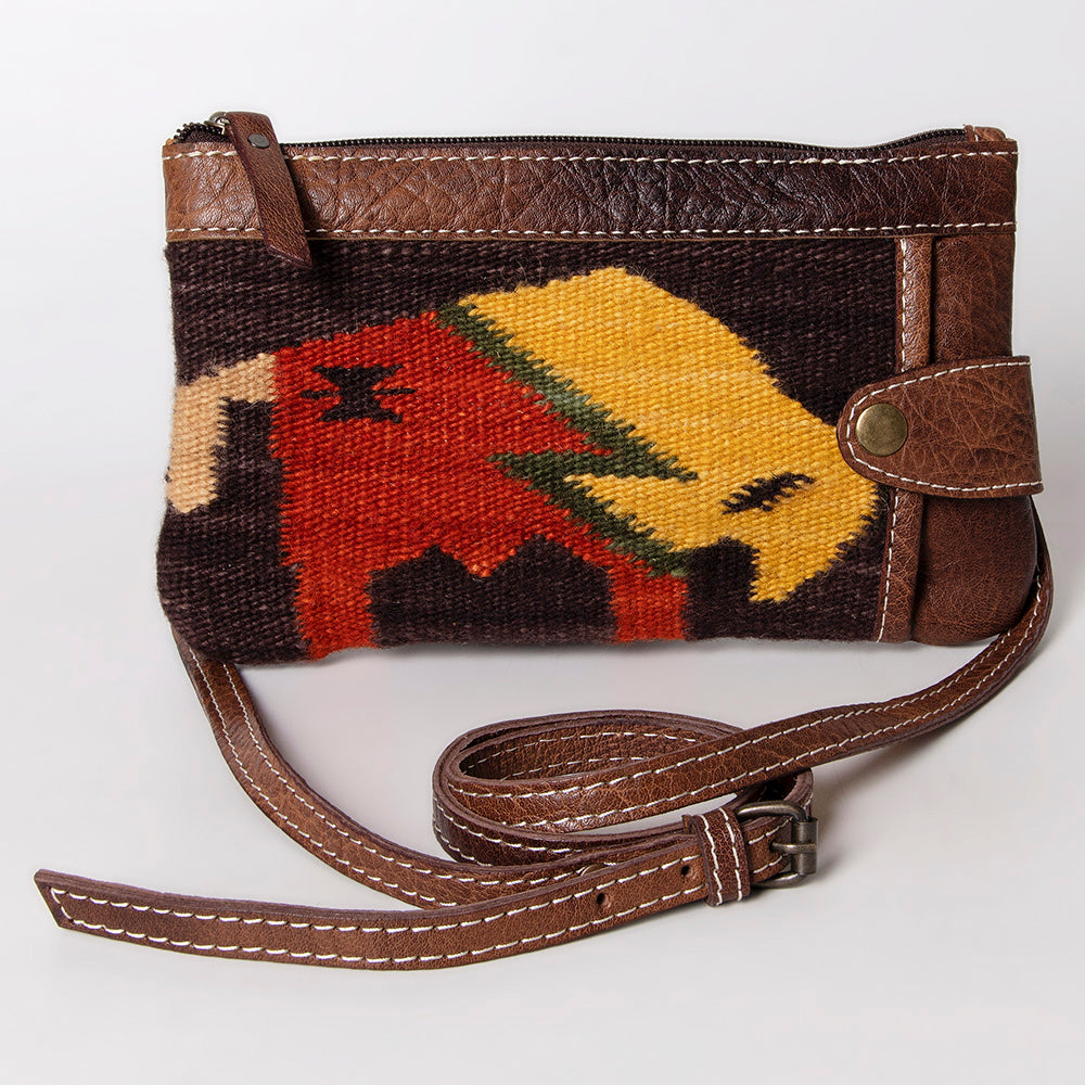 ADBG1014 American Darling Handwoven Saddle Blanket Leather Small Crossbody HandBag Western Style