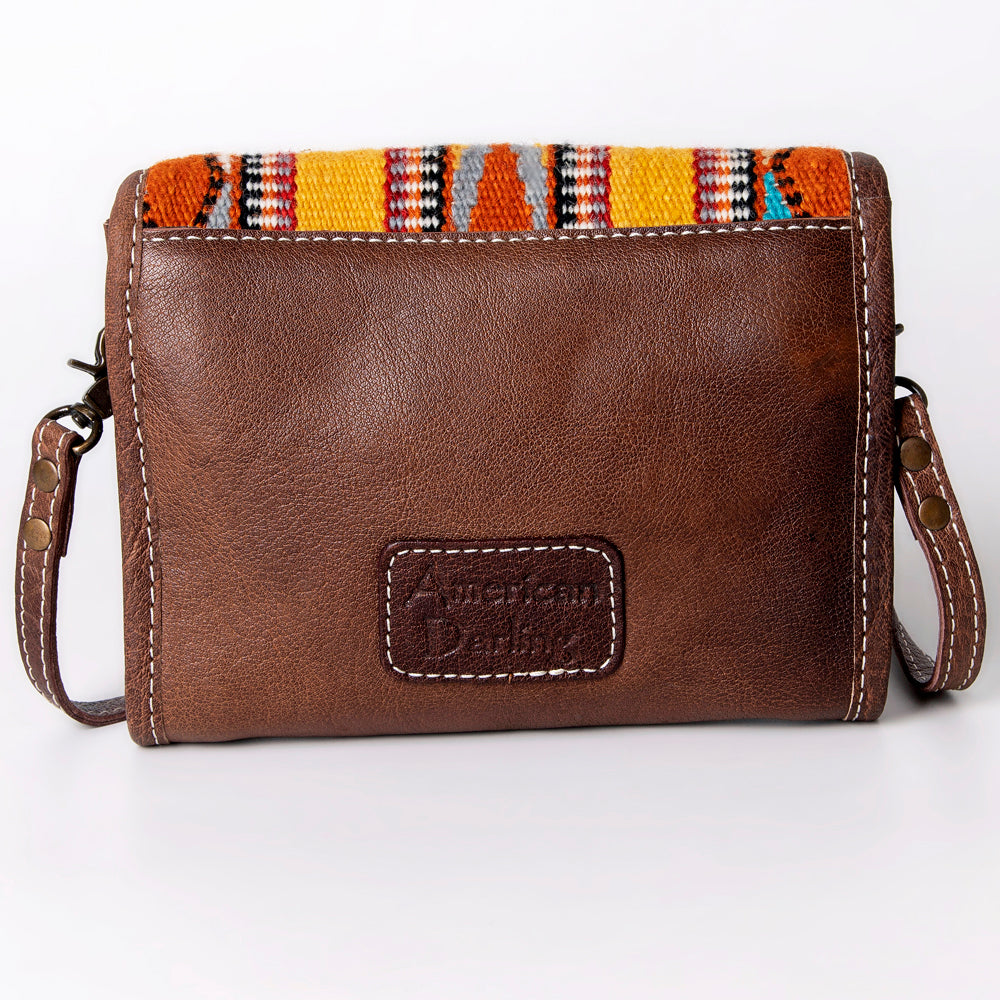 ADBG1016 American Darling Handwoven Saddle Blanket Leather Small Crossbody Bag Western Flap Purse